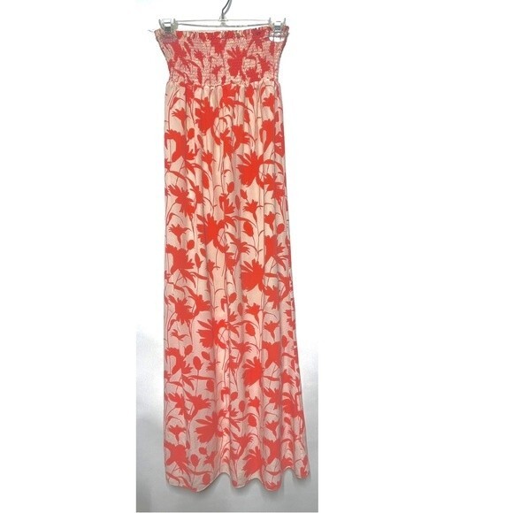 Patrizia Pepe Smocked  Strapless  Silk Floral Maxi Dress 4 - Picture 3 of 15